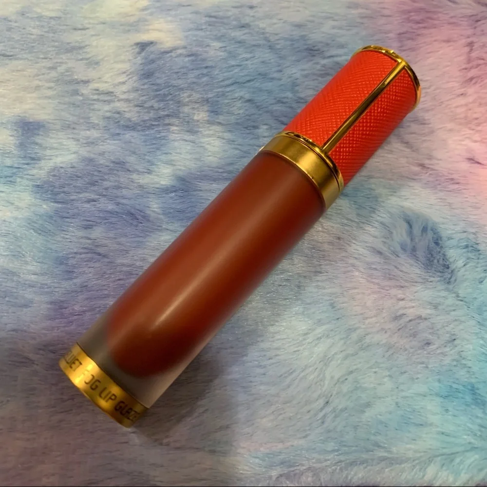 Red Velvet Lip Glaze with Gold Lion NIB